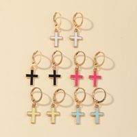 Fashion Dripping Oil Cross Multi-piece Children's Earrings main image 6