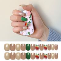 24 Pieces Of Finished Short Daisy Fake Nail Patch sku image 5