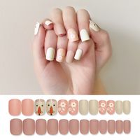 24 Pieces Of Finished Short Daisy Fake Nail Patch sku image 11