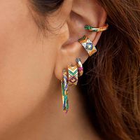 Wholesale Jewelry Fashion Geometric Alloy Artificial Gemstones Plating Earrings main image 1