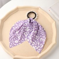 Korea's New Floral Fashion Pearl Bow Tie Hair Scrunchies main image 5