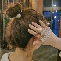 Corde À Cheveux En Forme De Coeur Avec Boule De Perles De Style Coréen main image 3