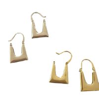 Simple Texture Geometric Bag Shape Metal Earrings main image 6