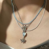 Fashion Heart Little Angel Pendent Multi-layer Necklace Wholesale main image 1