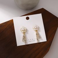 New Fashion Trendy Shell Pearl Flower Earrings main image 1