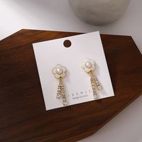 New Fashion Trendy Shell Pearl Flower Earrings main image 3