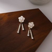 New Fashion Trendy Shell Pearl Flower Earrings main image 4