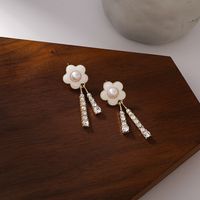 New Fashion Trendy Shell Pearl Flower Earrings main image 5
