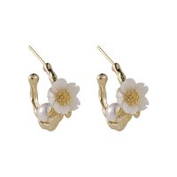 Korean Sweet Shell Flower Pearl Earrings main image 6