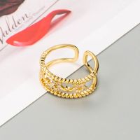 Fashion Geometric Cross Star Copper Micro-inlaid Zircon Ring main image 5