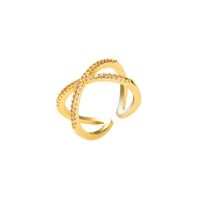 Fashion Geometric Cross Star Copper Micro-inlaid Zircon Ring main image 6