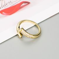 Fashion Irregular Opening Micro-inlaid Zircon Ring Wholesale main image 3
