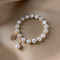 Simple Double Pearl Dream Catcher Pendant Crystal Bracelet sku image 2