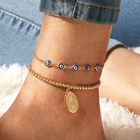 Simple Style Angel Pendant Blue Chain Combination Anklet main image 1