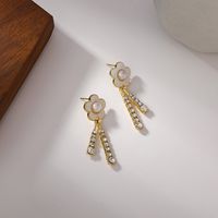 New Fashion Trendy Shell Pearl Flower Earrings sku image 1