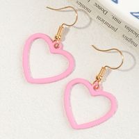 Simple Solid Color Heart Earrings Wholesale sku image 1