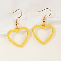 Simple Solid Color Heart Earrings Wholesale sku image 1