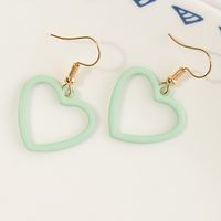 Simple Solid Color Heart Earrings Wholesale sku image 3