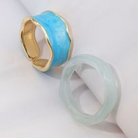 Retro Color Drip Irregular Enamel Resin Ring Wholesale sku image 4
