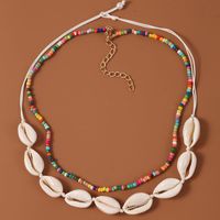 Bohemian Handmade Beads Shell Multilayer Necklace sku image 1