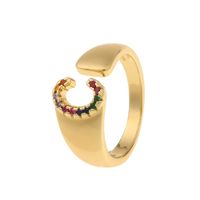 Fashion New Style Copper Micro-inlaid Zircon 26 English Letter Ring sku image 3