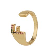 Fashion New Style Copper Micro-inlaid Zircon 26 English Letter Ring sku image 6
