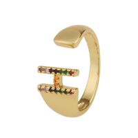 Fashion New Style Copper Micro-inlaid Zircon 26 English Letter Ring sku image 8