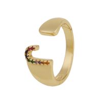 Fashion New Style Copper Micro-inlaid Zircon 26 English Letter Ring sku image 10