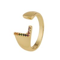 Fashion New Style Copper Micro-inlaid Zircon 26 English Letter Ring sku image 12
