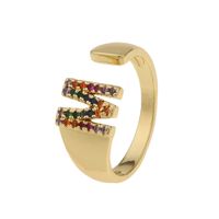 Fashion New Style Copper Micro-inlaid Zircon 26 English Letter Ring sku image 13