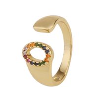 Fashion New Style Copper Micro-inlaid Zircon 26 English Letter Ring sku image 15