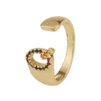 Fashion New Style Copper Micro-inlaid Zircon 26 English Letter Ring sku image 17