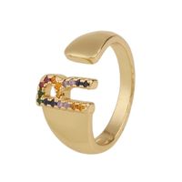 Fashion New Style Copper Micro-inlaid Zircon 26 English Letter Ring sku image 18