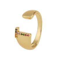 Fashion New Style Copper Micro-inlaid Zircon 26 English Letter Ring sku image 20