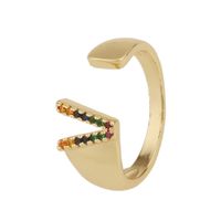 Fashion New Style Copper Micro-inlaid Zircon 26 English Letter Ring sku image 22