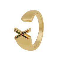 Fashion New Style Copper Micro-inlaid Zircon 26 English Letter Ring sku image 24
