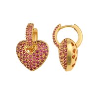 New Fashion Plated Copper Heart-shaped Earrings sku image 1