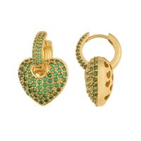 New Fashion Plated Copper Heart-shaped Earrings sku image 2