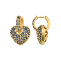 New Fashion Plated Copper Heart-shaped Earrings sku image 3
