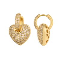 New Fashion Plated Copper Heart-shaped Earrings sku image 4