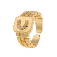 New Fashion Copper-plated 26 English Alphabet Open Ring sku image 3