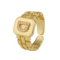 New Fashion Copper-plated 26 English Alphabet Open Ring sku image 4