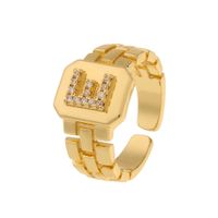 New Fashion Copper-plated 26 English Alphabet Open Ring sku image 5