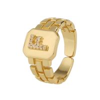 New Fashion Copper-plated 26 English Alphabet Open Ring sku image 6