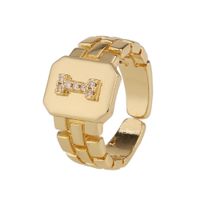 New Fashion Copper-plated 26 English Alphabet Open Ring sku image 9