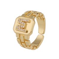 New Fashion Copper-plated 26 English Alphabet Open Ring sku image 13