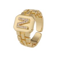 New Fashion Copper-plated 26 English Alphabet Open Ring sku image 14