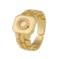 New Fashion Copper-plated 26 English Alphabet Open Ring sku image 15