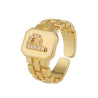 New Fashion Copper-plated 26 English Alphabet Open Ring sku image 16