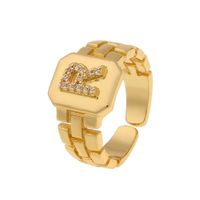 New Fashion Copper-plated 26 English Alphabet Open Ring sku image 18